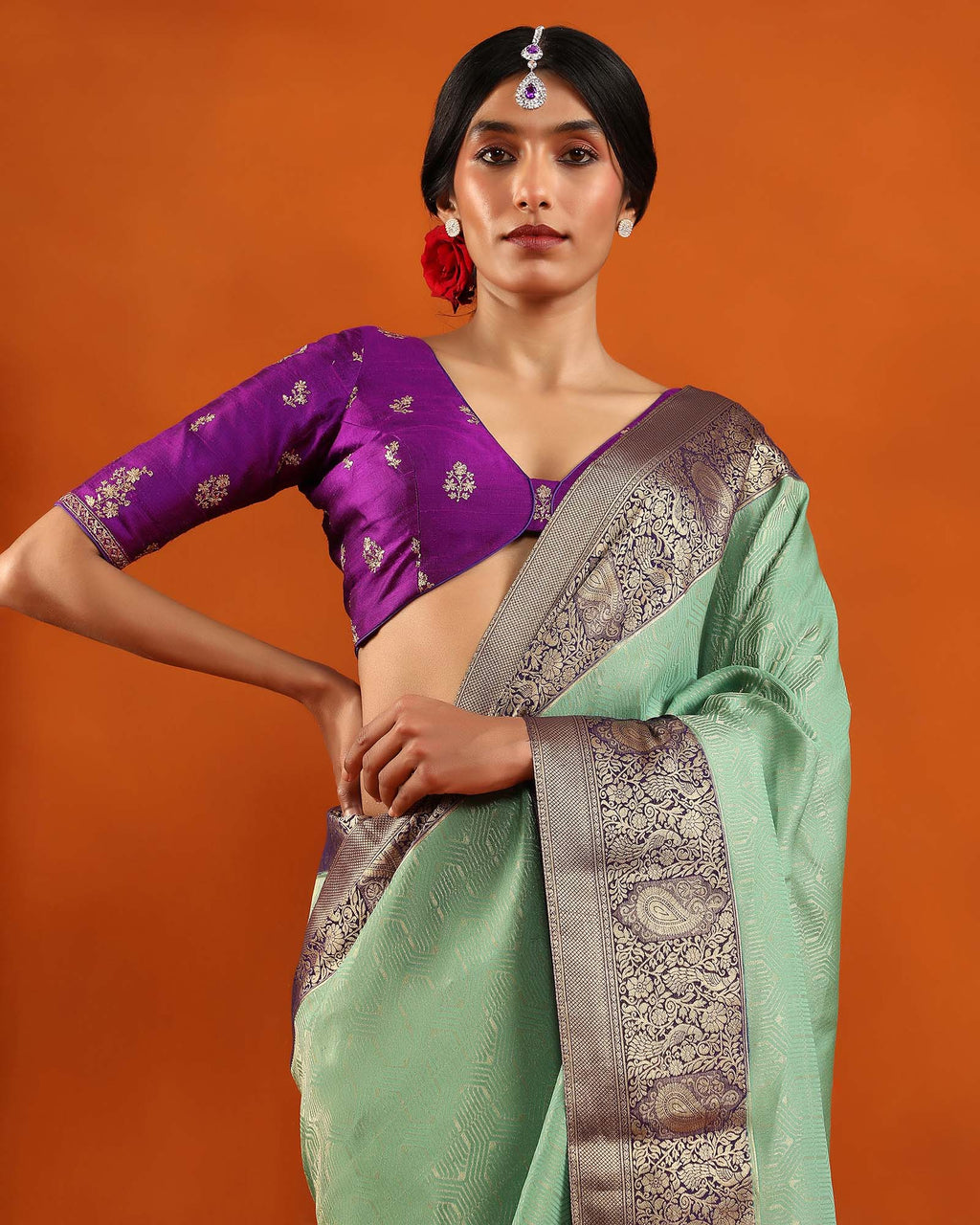 Green Crepe Silk Saree