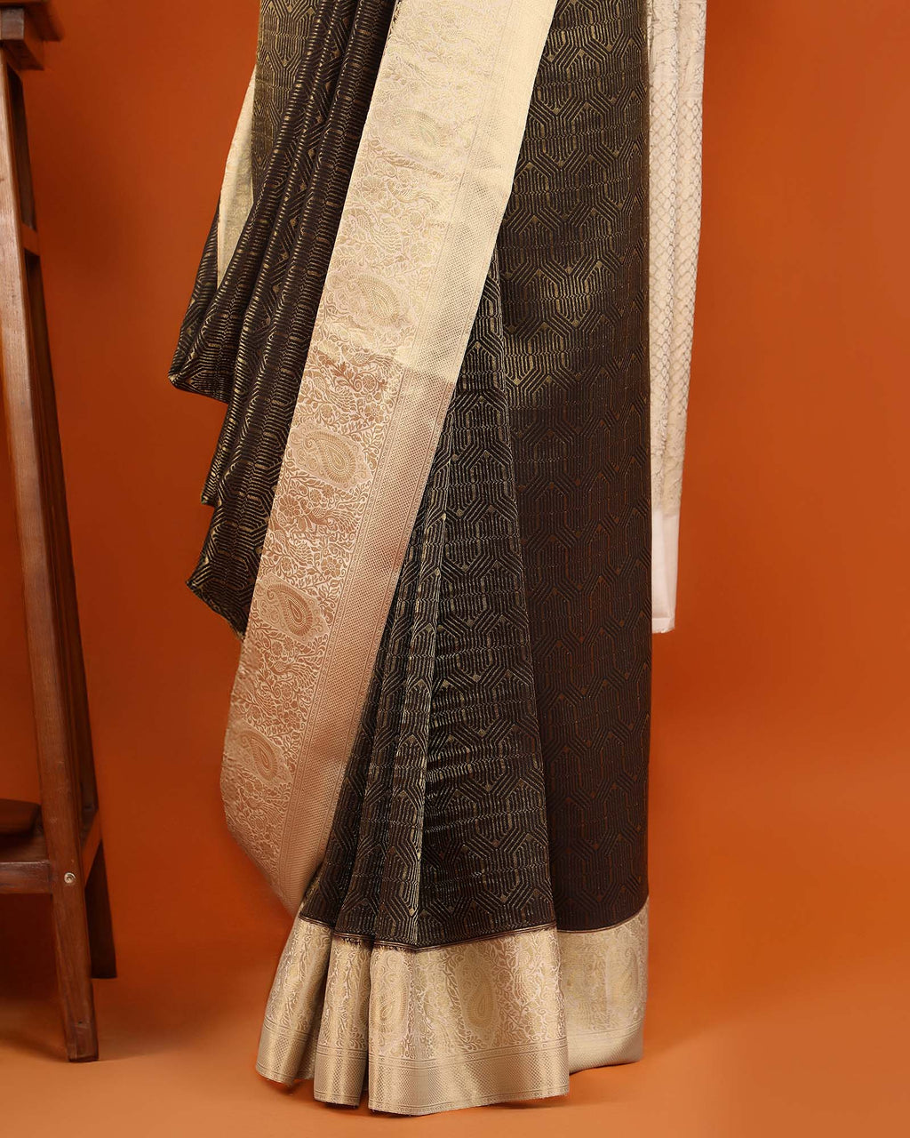 Black Mysore Crepe Silk Saree