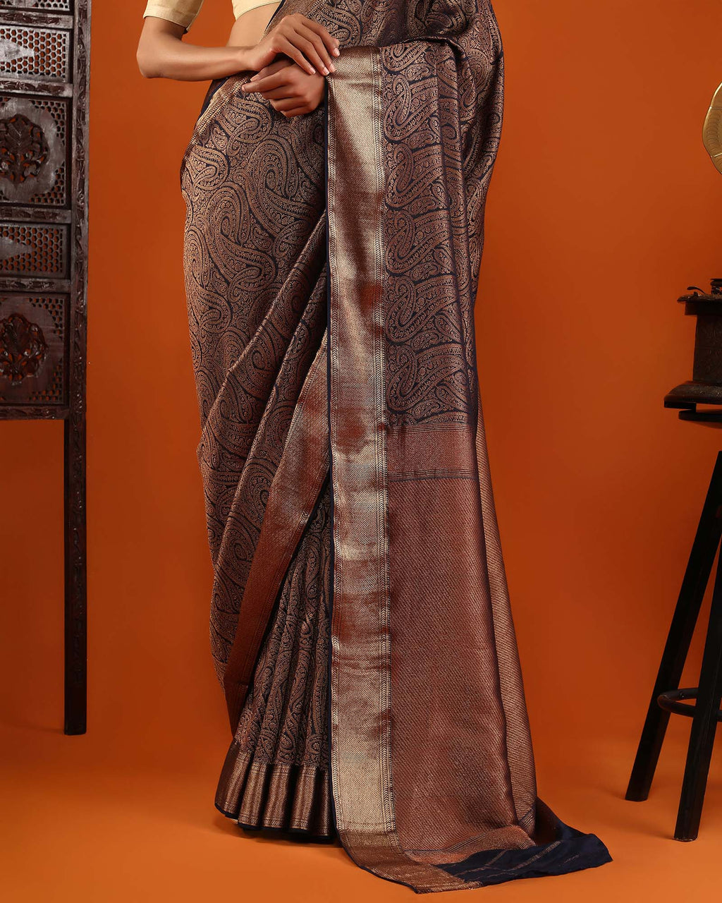 Blue Mysore Crepe Silk Saree