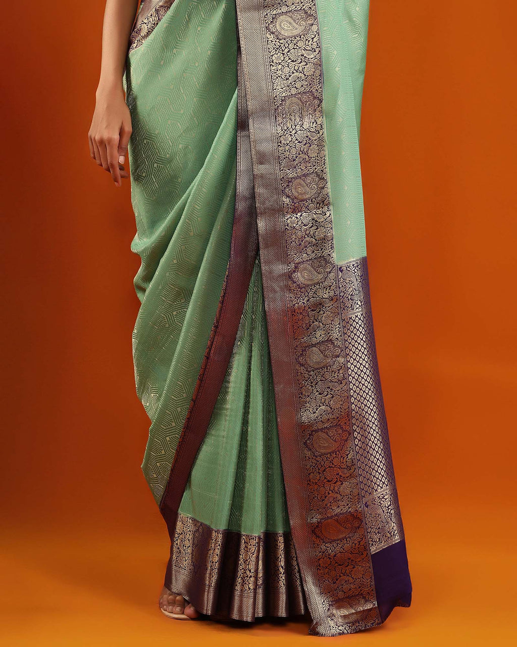 Green Crepe Silk Saree