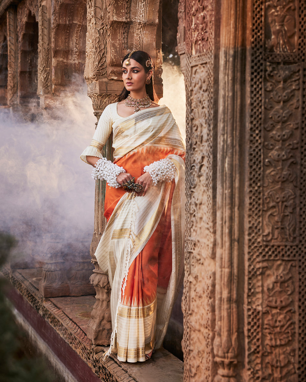 Orange Kanchivaram Silk Saree