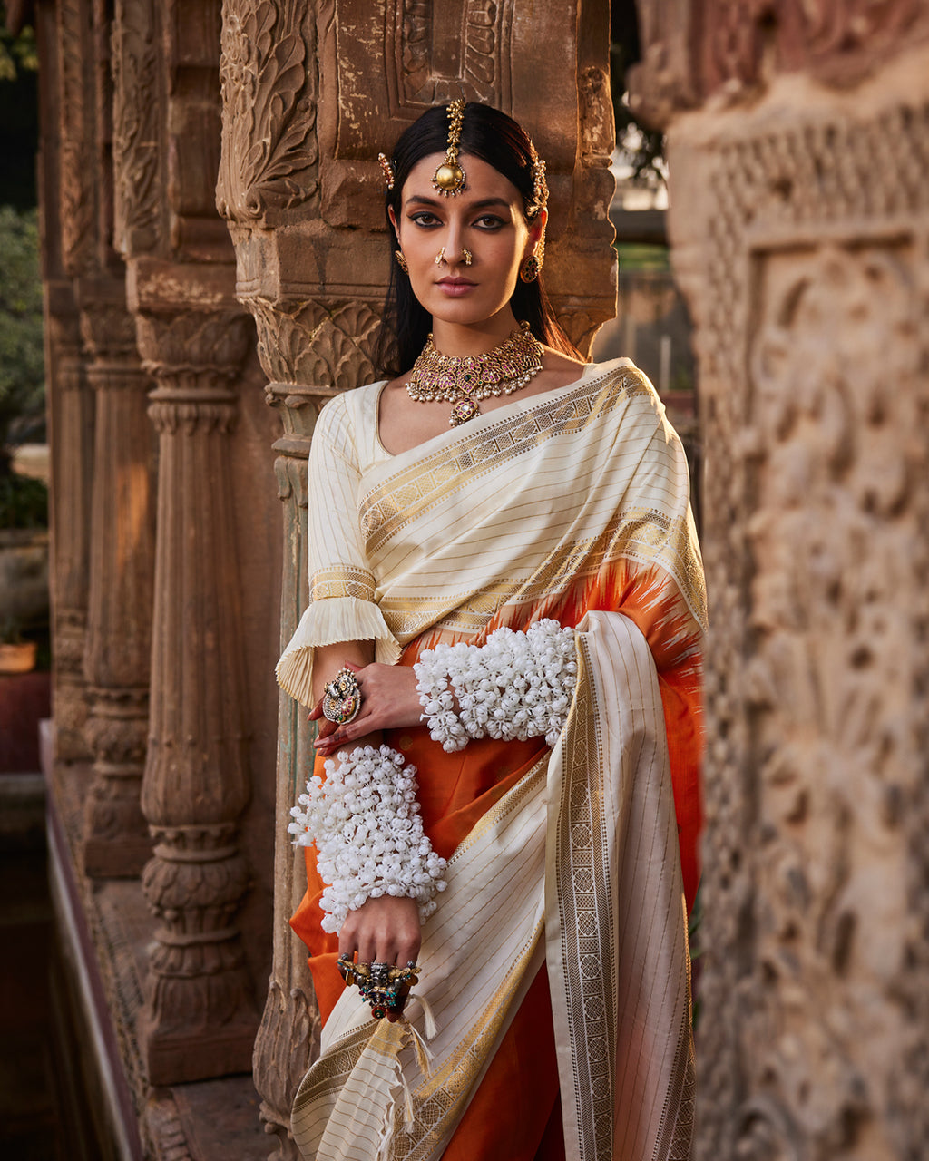 Orange Kanchivaram Silk Saree