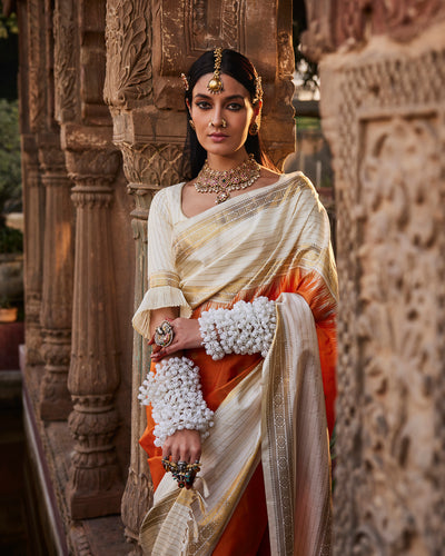 Orange Kanchivaram Silk Saree