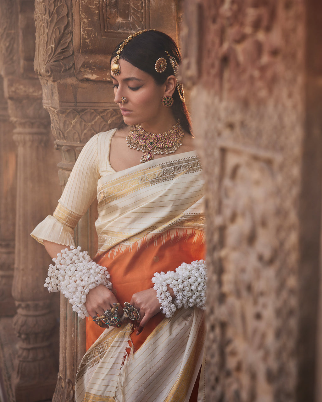Orange Kanchivaram Silk Saree