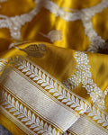 Mustard Yellow Banarasi katan Satin Silk Saree - 034 of 105
