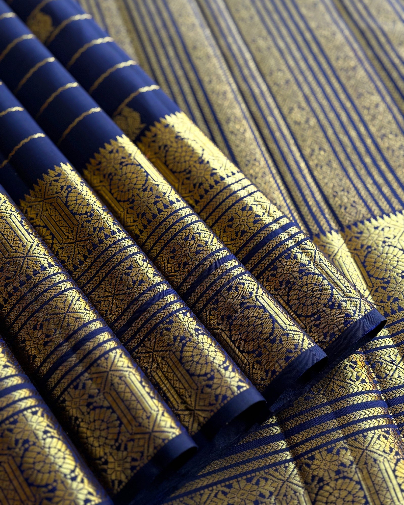 Navy Blue Kanchivaram Silk Saree - 057 of 105
