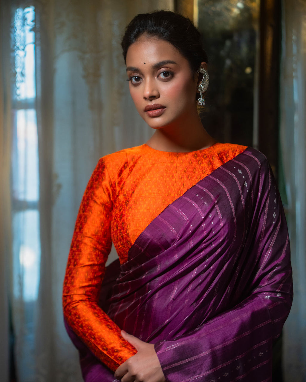 Purple Pure Soft Silk Saree