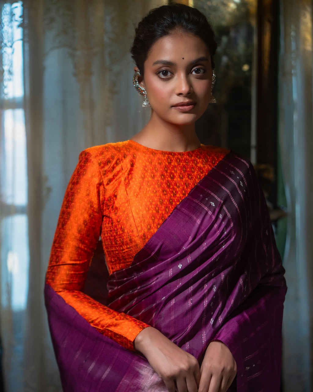 Purple Pure Soft Silk Saree