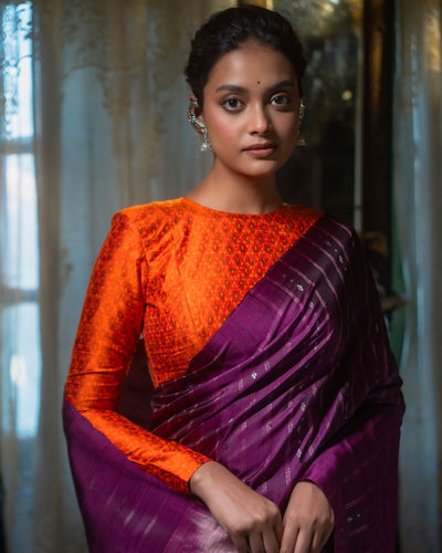 Purple Pure Soft Silk Saree