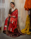 Rust Orange Mysore Crepe Silk Saree