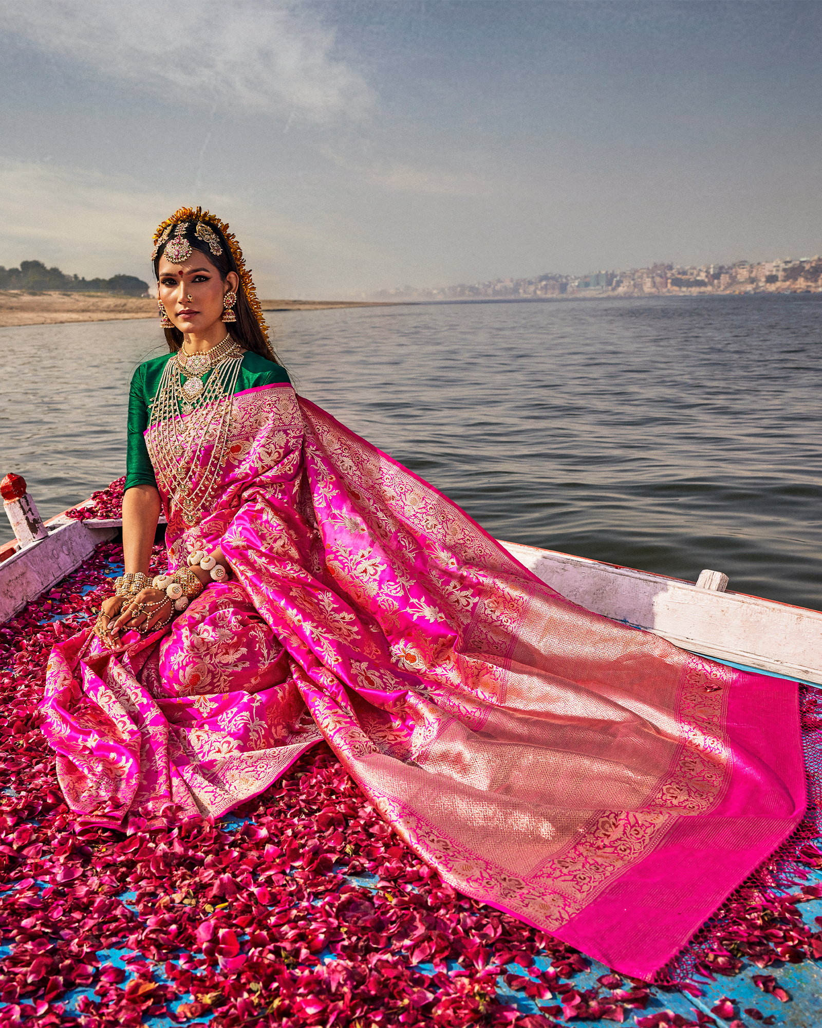 Pink Banarasi Silk Saree
