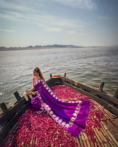 Purple Banarasi Silk Saree