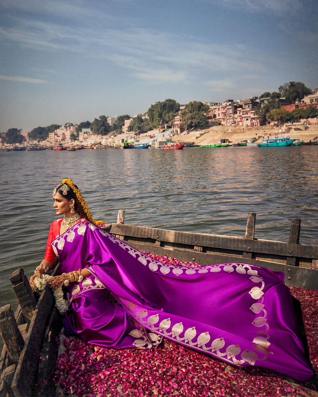 Purple Banarasi Silk Saree