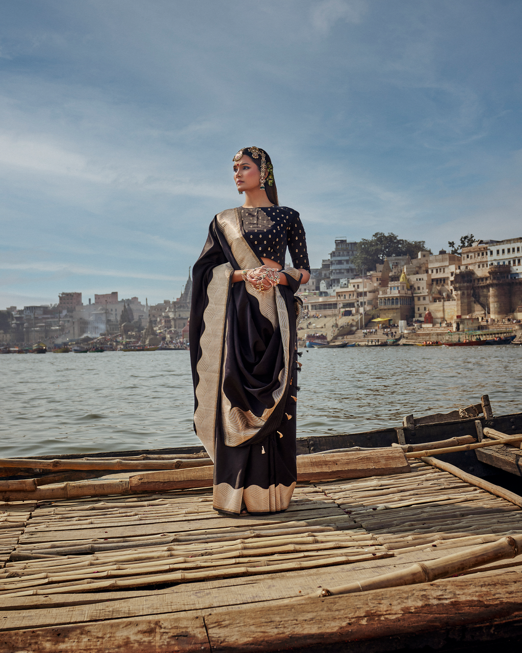 Black Banarasi Silk Saree