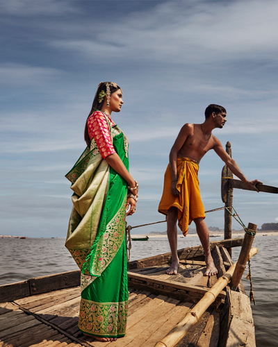 Green Banarasi Silk Saree