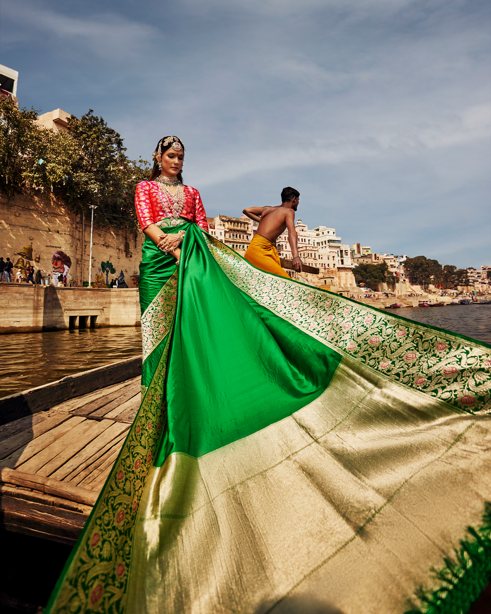 Green Banarasi Silk Saree