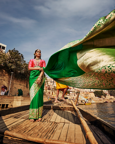 Green Banarasi Silk Saree