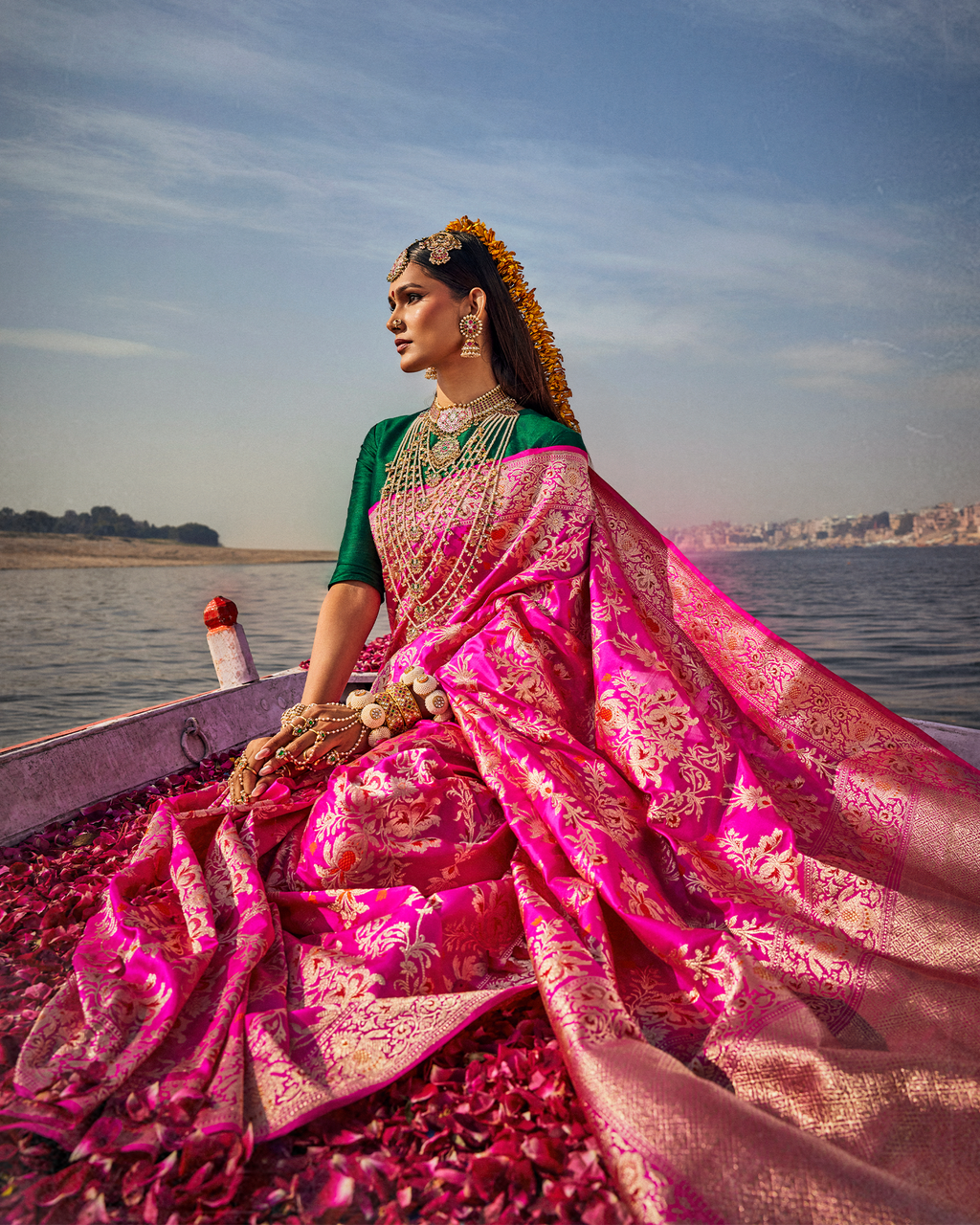 Pink Banarasi Silk Saree