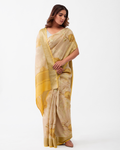 Beige Chiniya Silk Saree