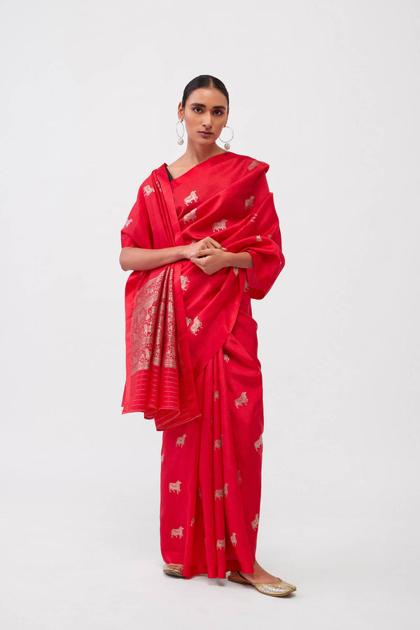 Red Banarasi Silk Saree