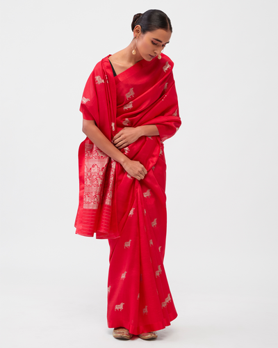 Red Banarasi Silk Saree