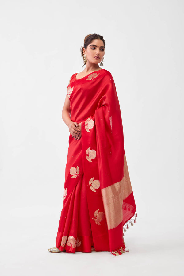Red Banarasi Silk Saree