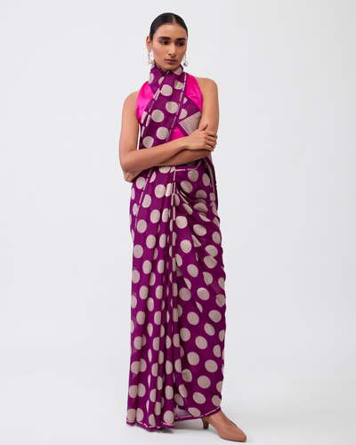 Purple Georgette Silk Saree
