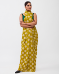 Neon Green Georgette Silk Saree