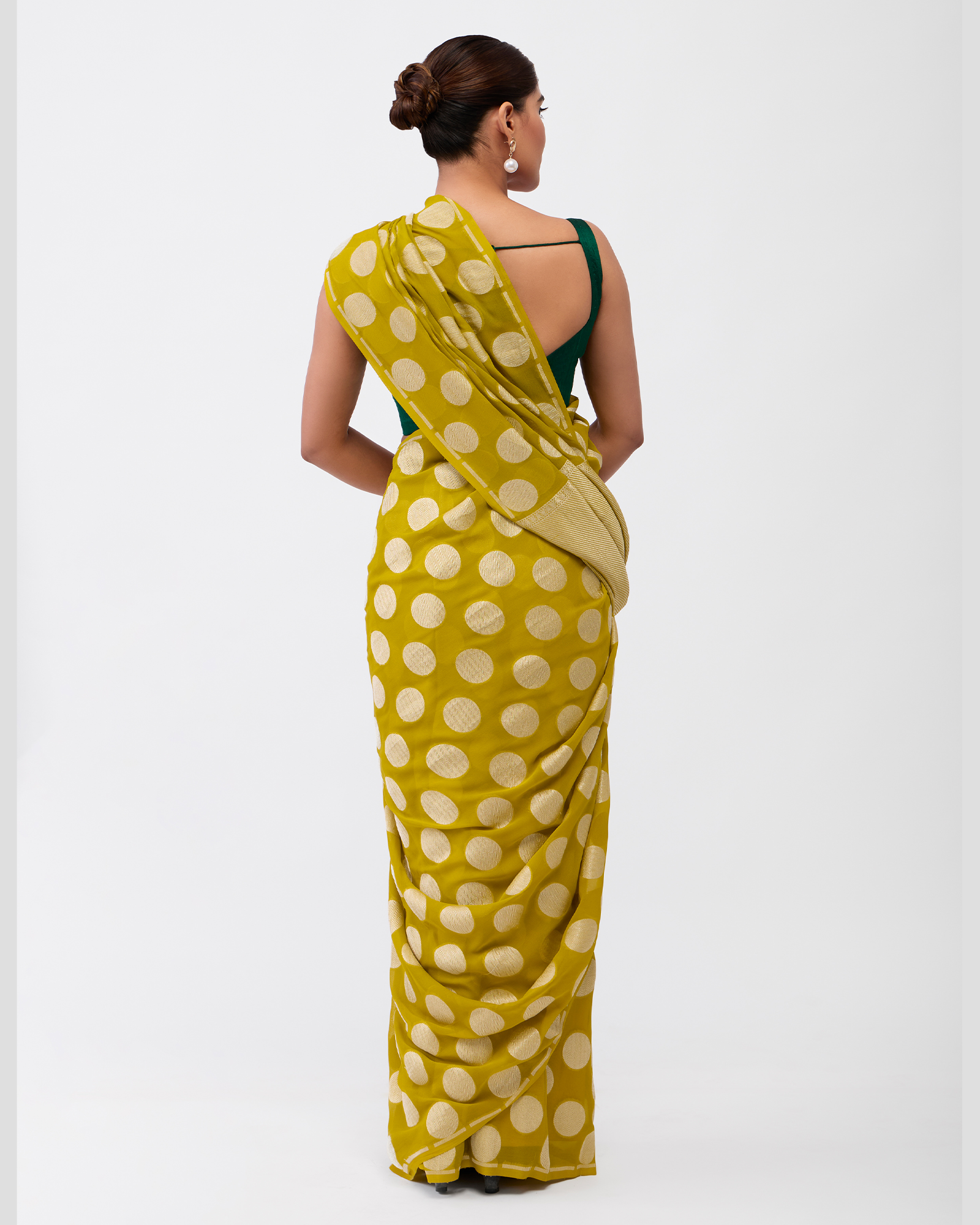 Neon Green Georgette Silk Saree