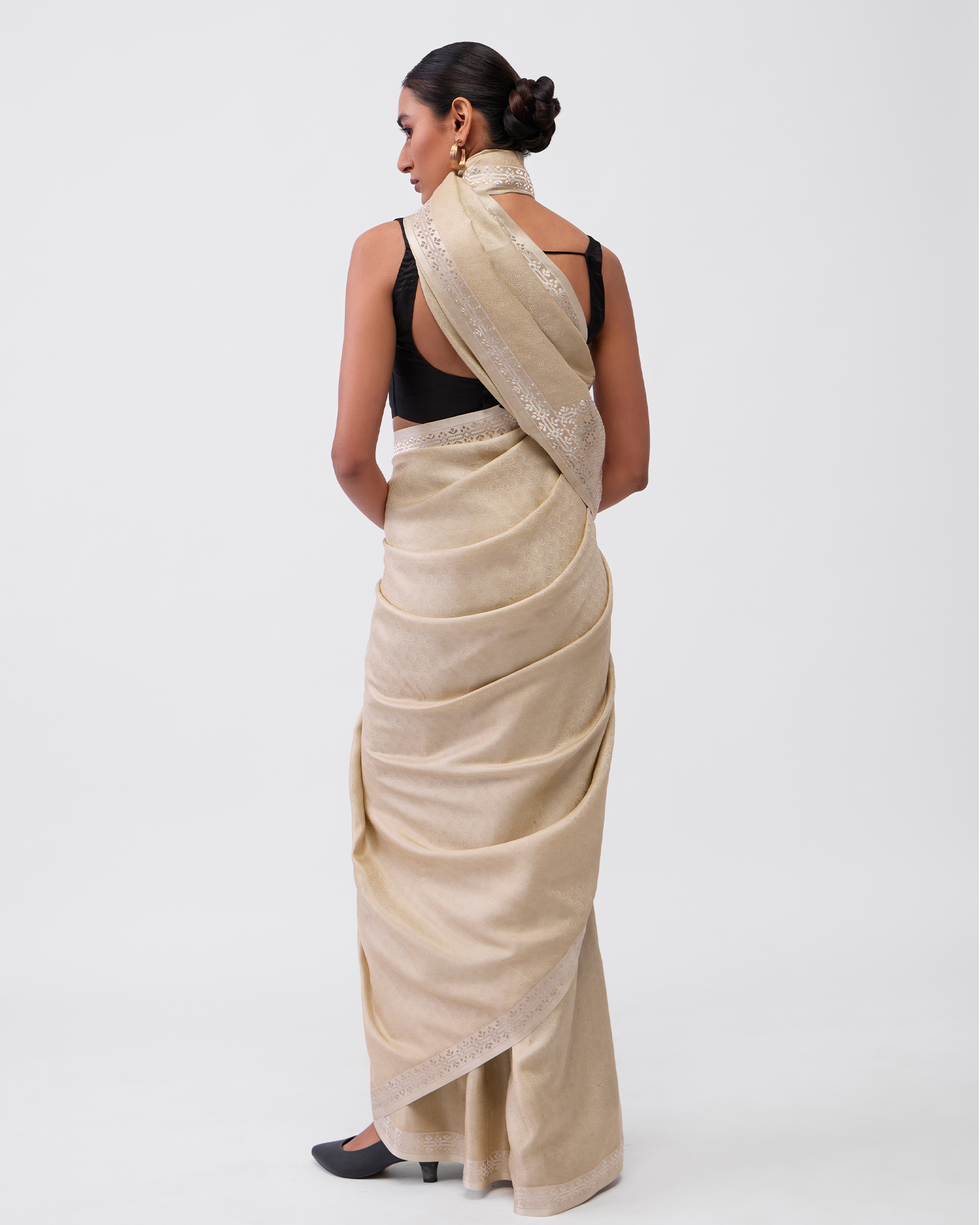 Beige Banarasi Silk Saree