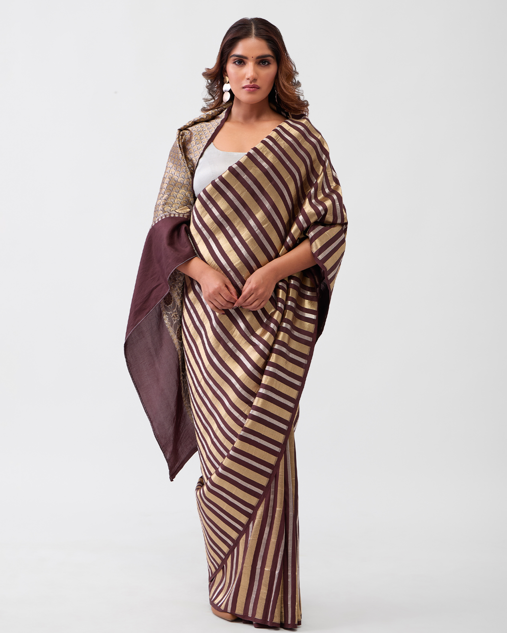 Brown Banarasi Silk saree