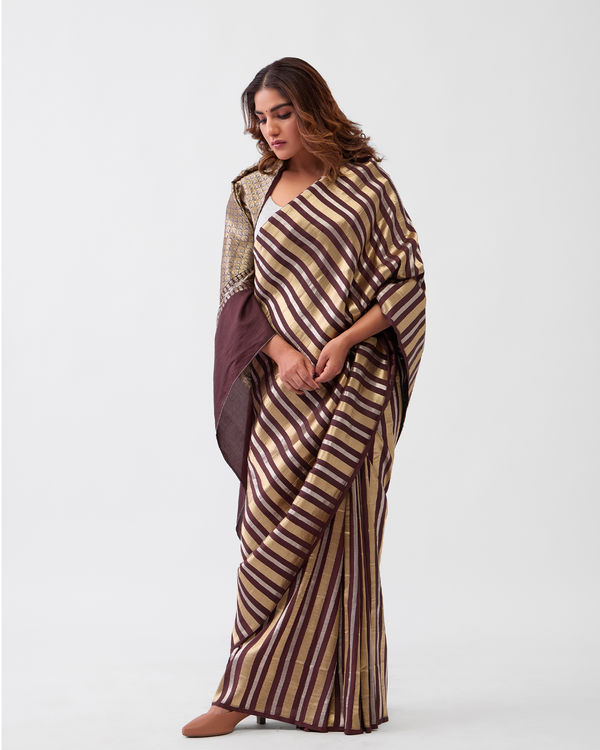 Brown Banarasi Silk saree