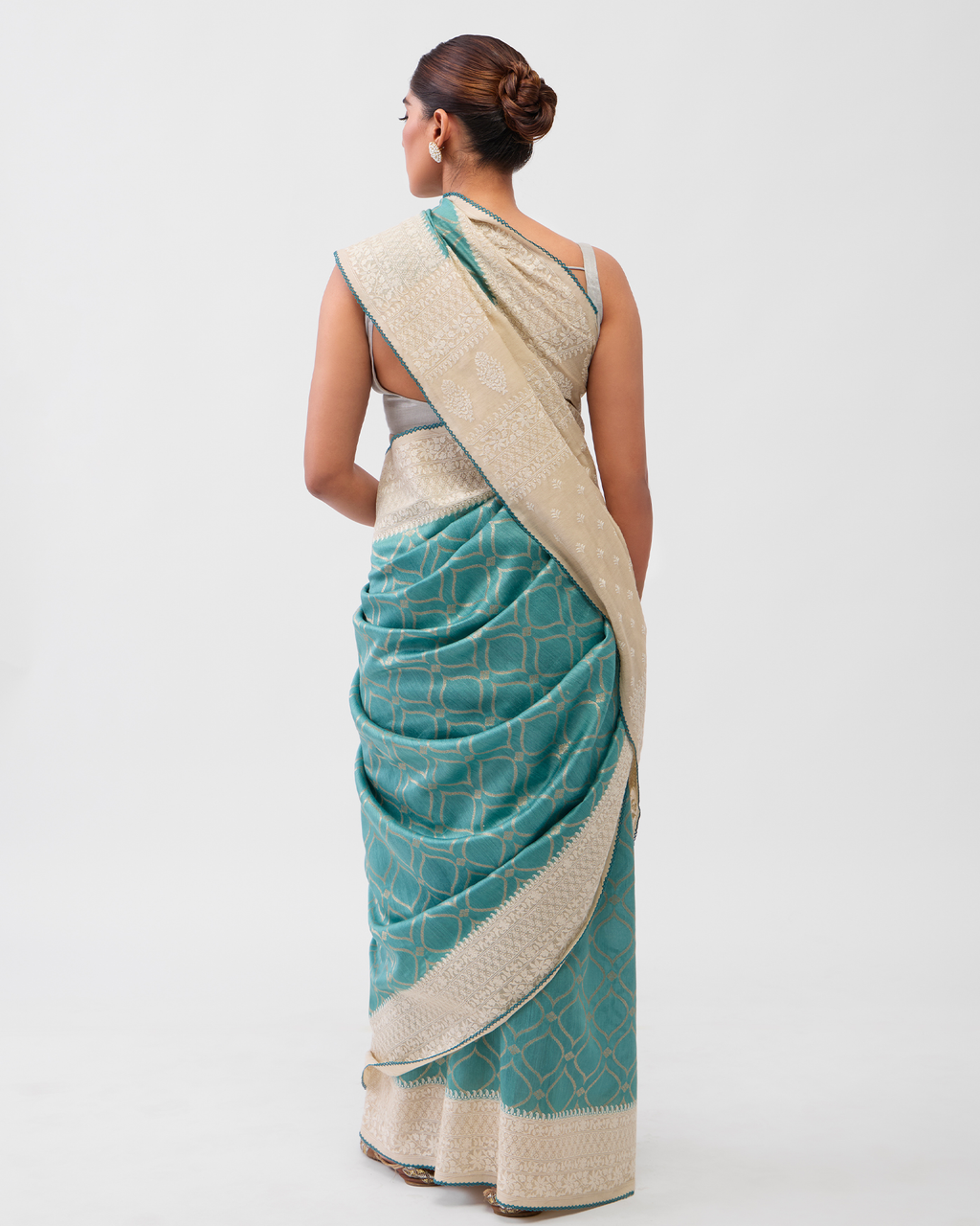 Blue Tussar Silk Saree