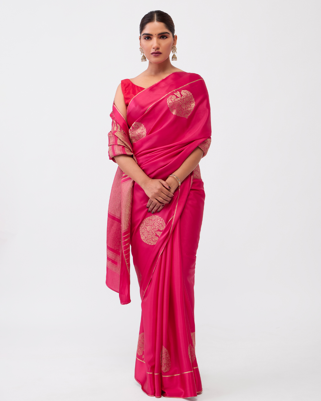 Pink Mysore Crepe Silk Saree