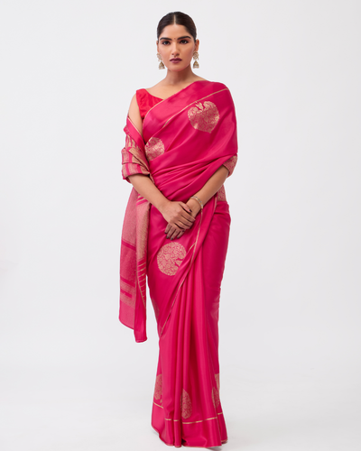 Pink Mysore Crepe Silk Saree