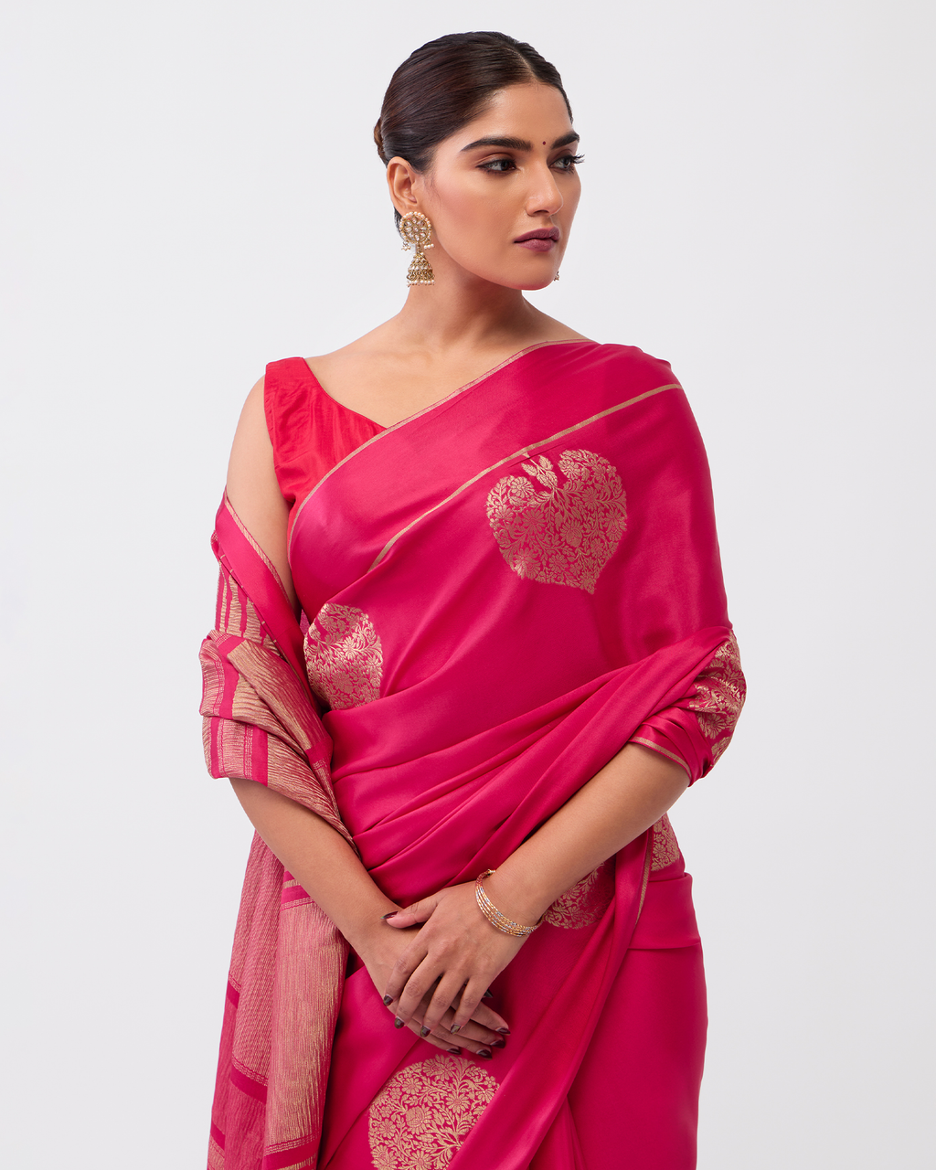 Pink Mysore Crepe Silk Saree