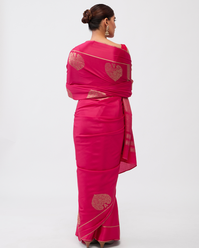 Pink Mysore Crepe Silk Saree