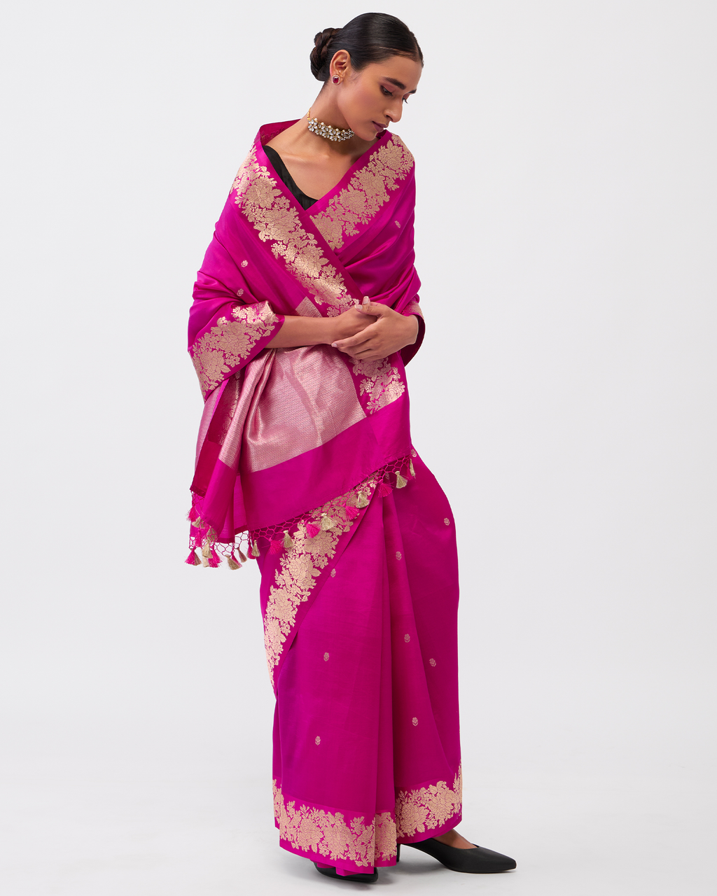 Pink Banarasi Poona Silk Saree