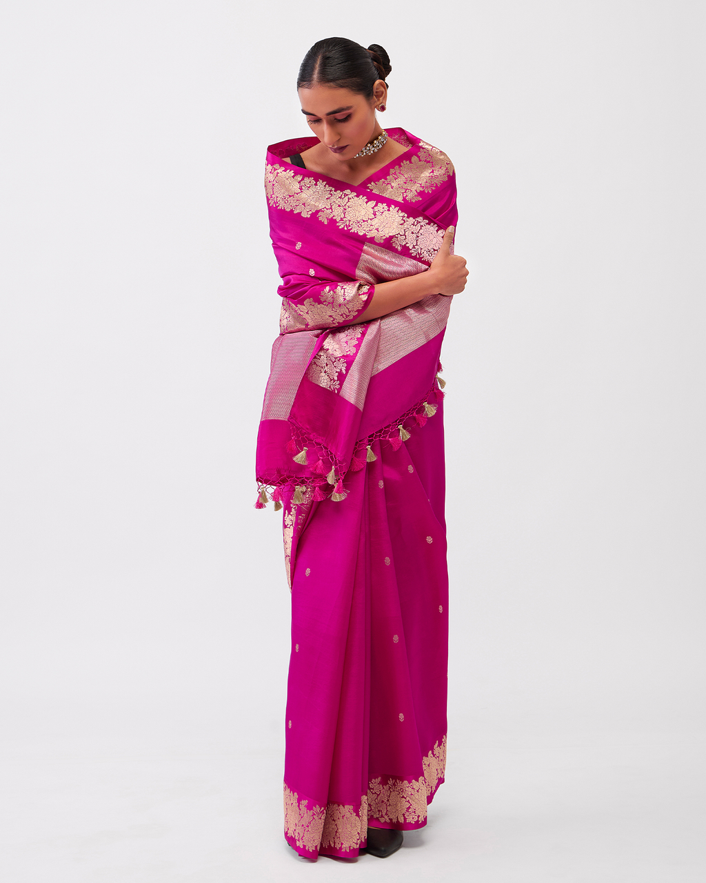 Pink Banarasi Poona Silk Saree