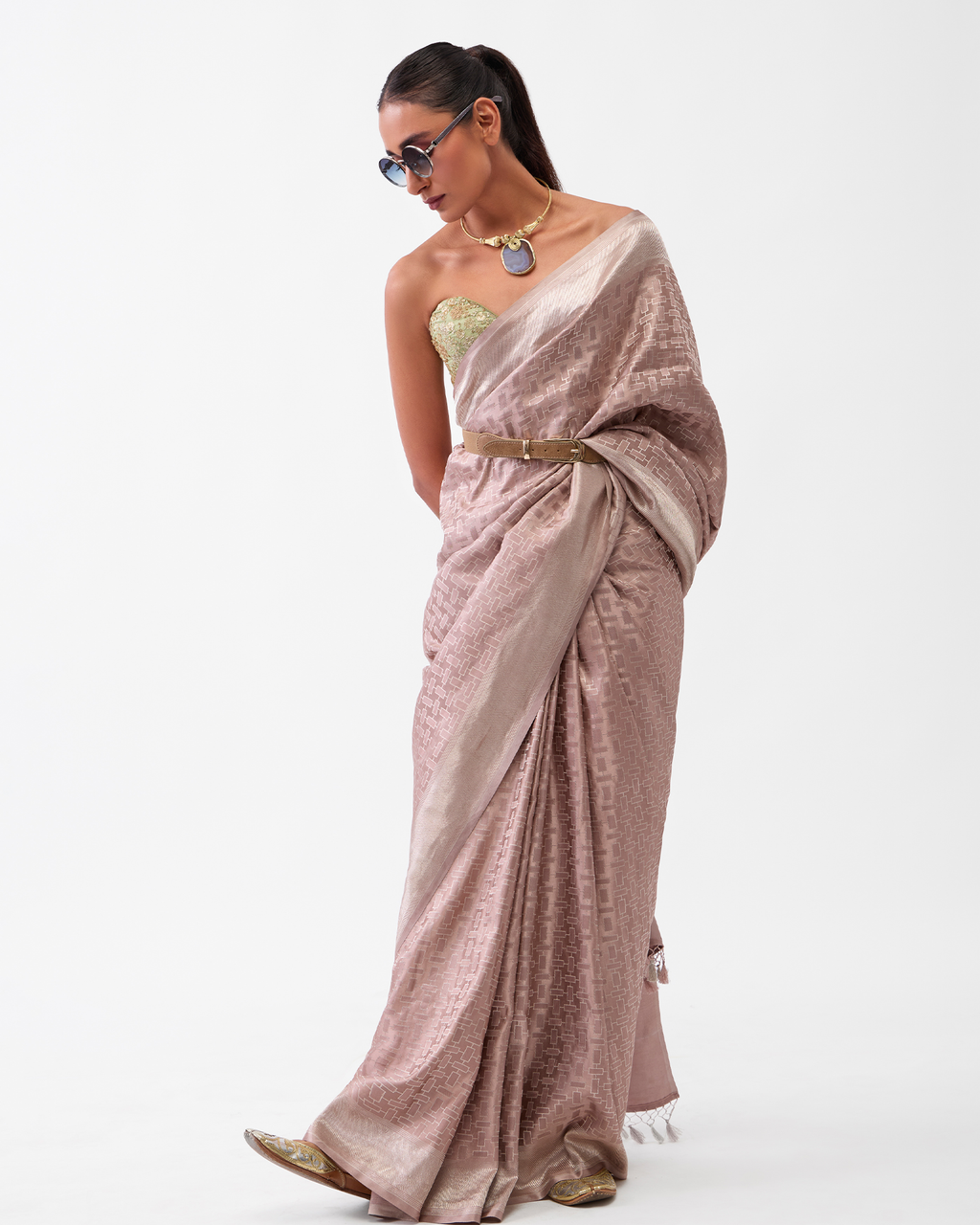 Purple Banarasi Poona Silk Saree