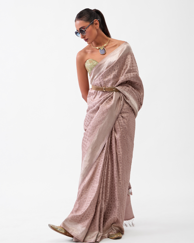 Purple Banarasi Poona Silk Saree