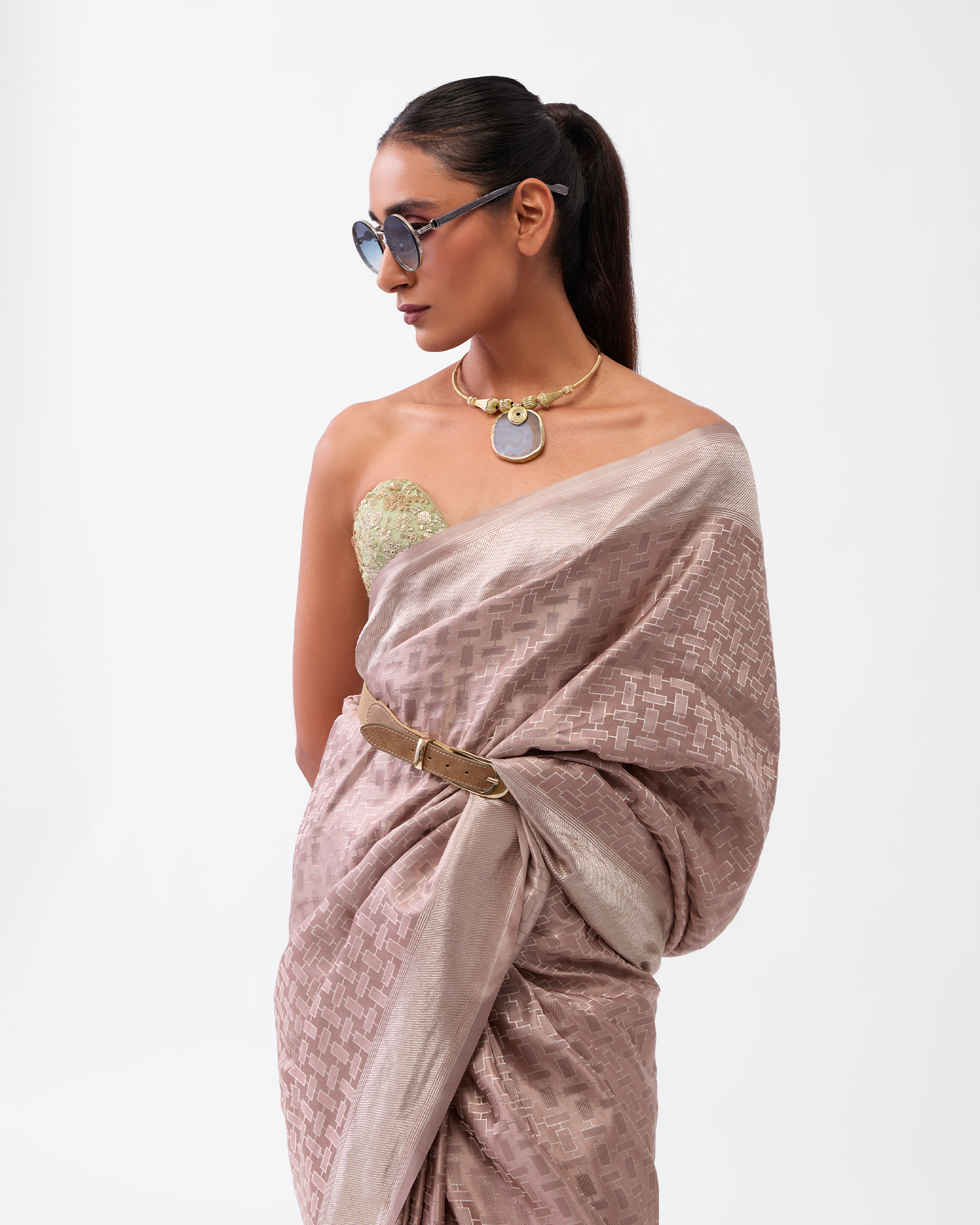 Purple Banarasi Poona Silk Saree