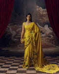Green Satin Crepe Saree