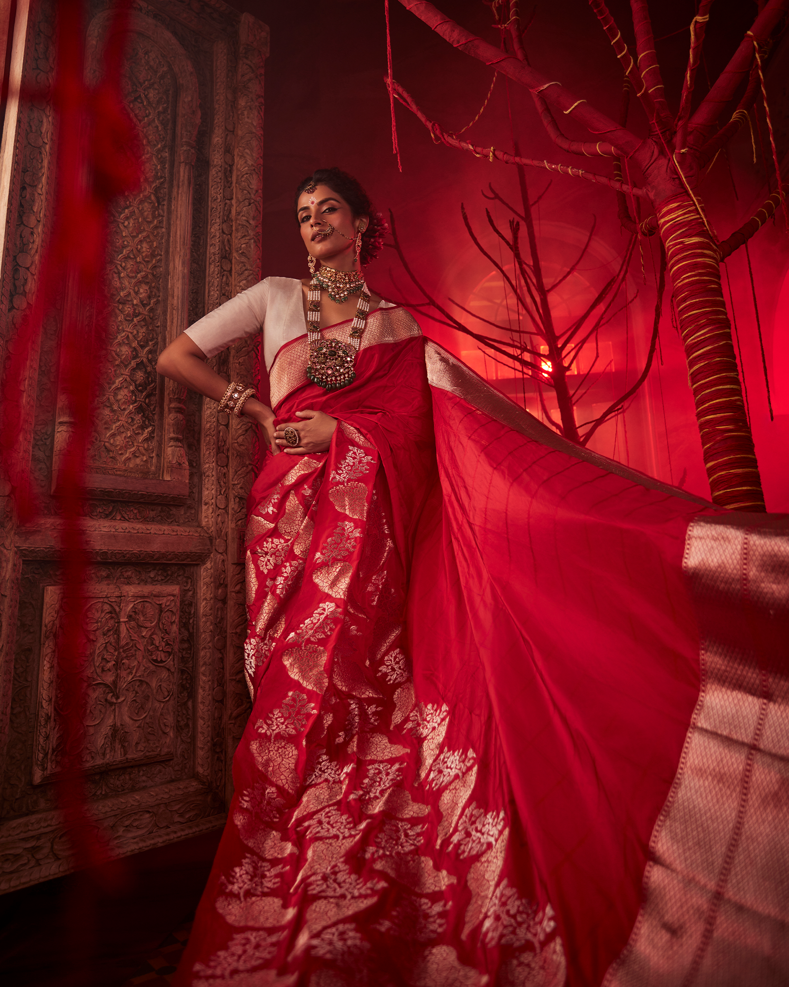 Red Banarasi Silk Saree