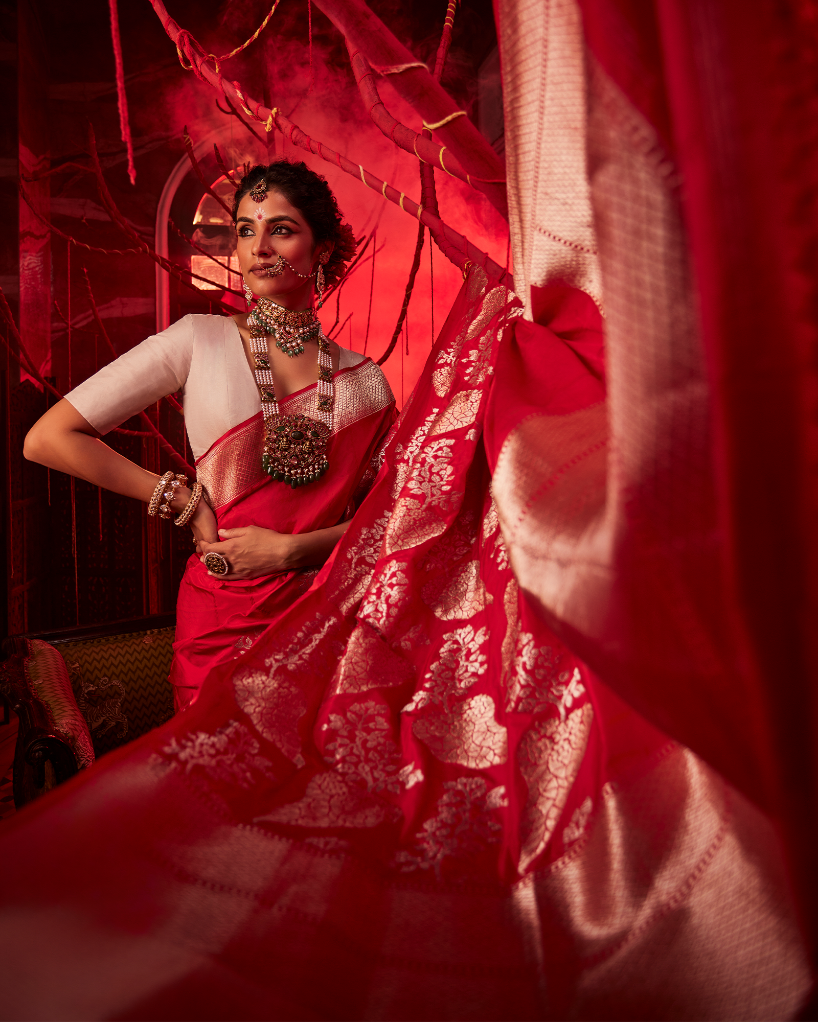 Red Banarasi Silk Saree