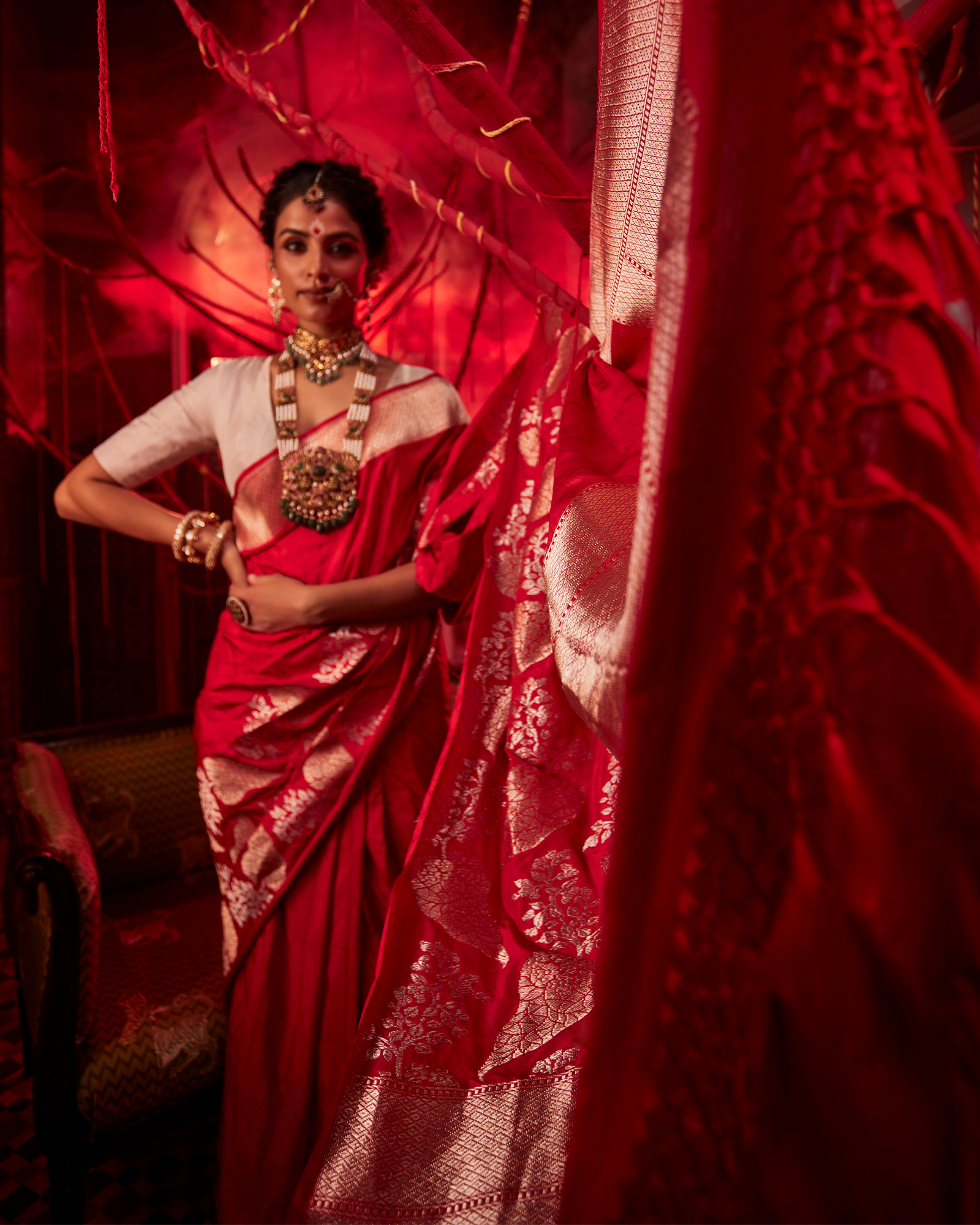 Red Banarasi Silk Saree