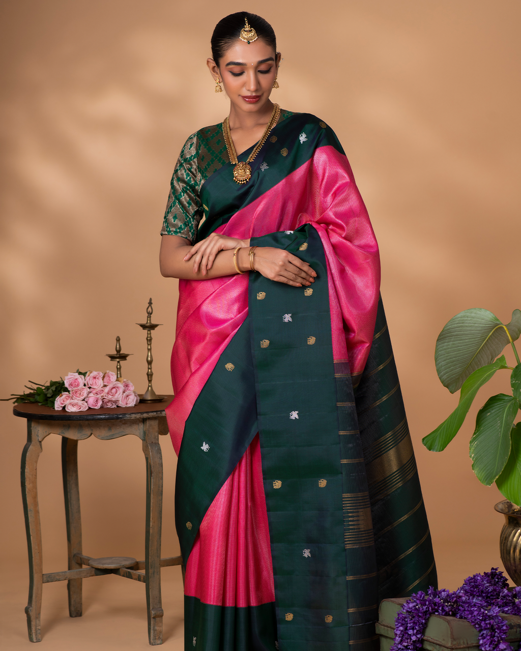 Pink Kanchivaram Silk Saree