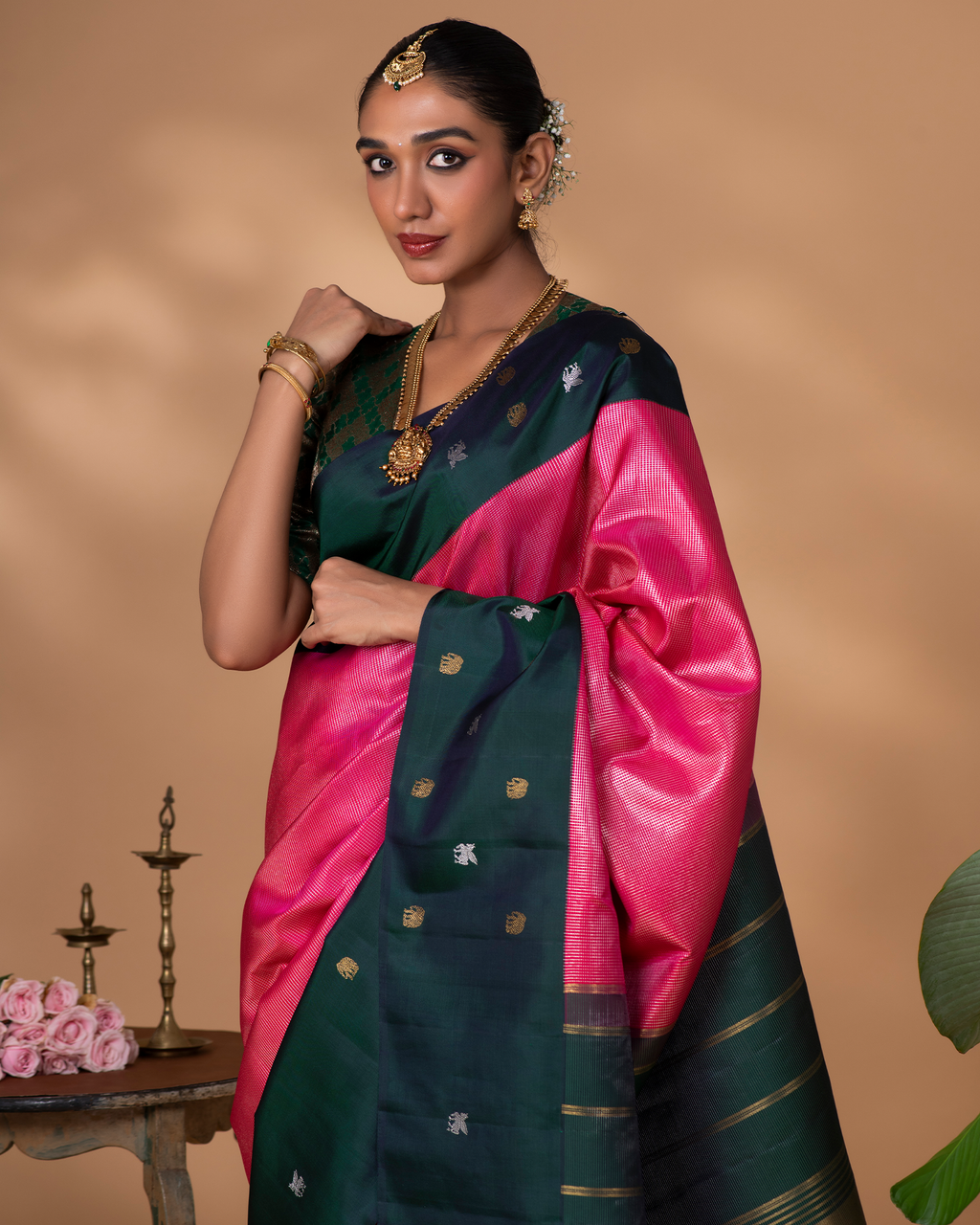 Pink Kanchivaram Silk Saree