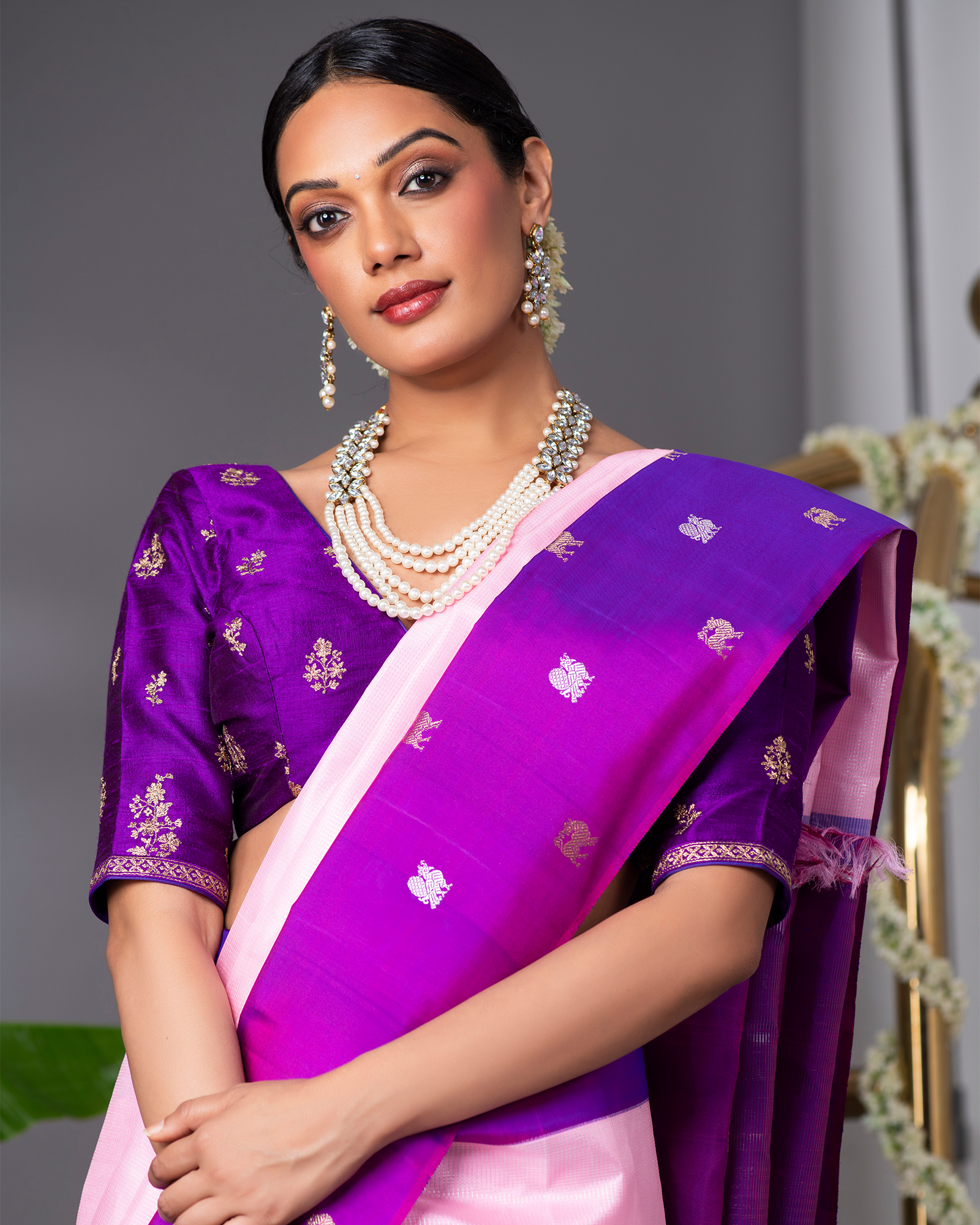 Pink Kanchivaram Silk Saree