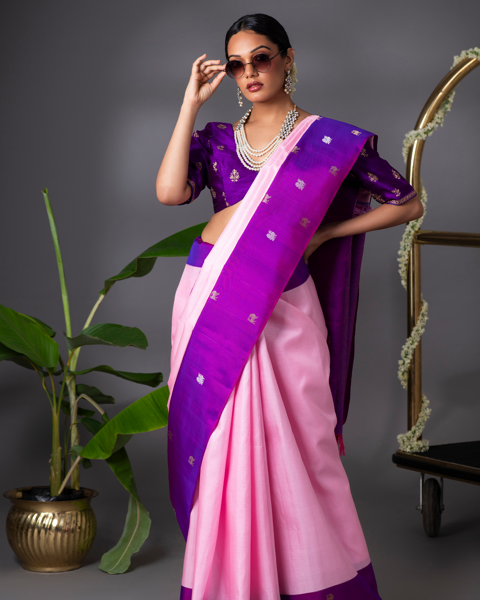 Pink Kanchivaram Silk Saree